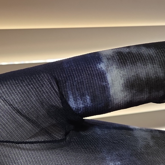 Vivienne  Blue Black Sheer Long Sleeve Top - Picture 3 of 6